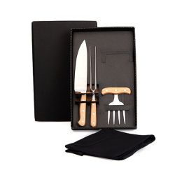 Kit Para Churrasco Com Avental 4 Pçs SMKT-90179