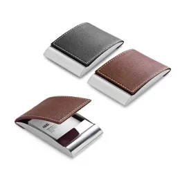 Porta Cartões em Metal e Couro