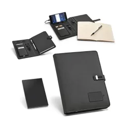 Pasta A5 em c. sintético com bateria portátil embutida (lítio) 4.000 mAh e folhas pautadas SP52075