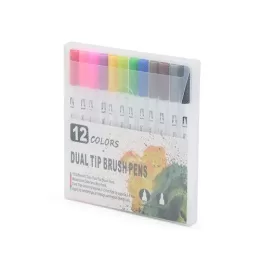 Kit Canetinhas Ponta Dupla Com 12 Cores 08332-12