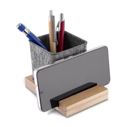 Porta Objetos/Smartphone em Feltro e Bambu AI-PCL120